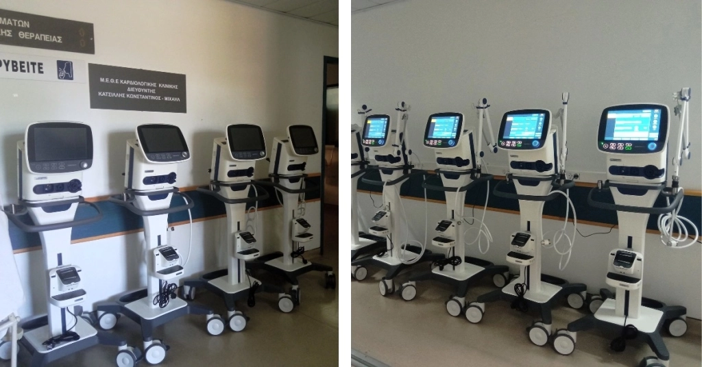 Πλήθος Αναπνευστήρων HAMILTON-C3 Εγκαταστάθηκε Επιτυχώς στη ΜΕΘ του ΓΝ Ρόδου